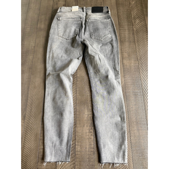 Lucky Brand Bridgette High Rise Skinny Jeans Gray Raw Hem Distressed Women’s 26 - Picture 7 of 8